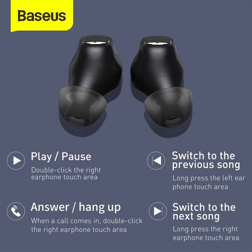 Imagen 2 de 2 de Auriculares Baseus Wm01 Bluetooth 5.0