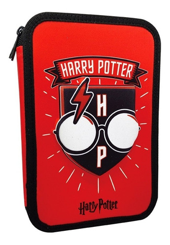 Cartuchera En Relieve 2 Pisos 2 Cierres Harry Potter