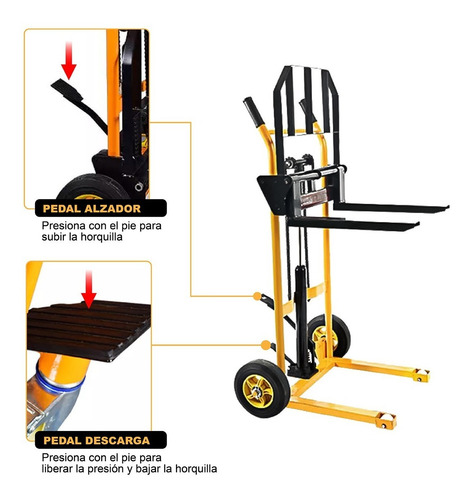 Imagen 4 de 9 de Yegua O Apilador Hidráulico Manual 200 Kg, Elevación 90 Cms
