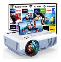 Comprar Fudoni Proyector 5g Wifi Bluetooth, Mini Proyector Nativo 1080p Full Hd, Proyector Portátil Con Pantalla, Proyector De Cine En Casa Soporta 4k, Hdmi, Usb, Vga, Pc, Tv Box, Ios Y Android Phone