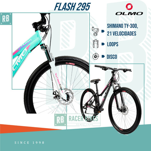 Imagen 3 de 10 de Bicicleta Olmo Flash 295+ 21v Disco R. 29 Dama - Racer Bikes