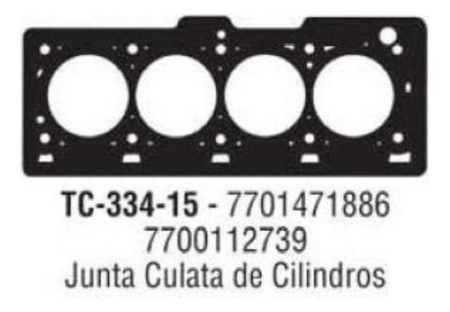 Empaquetadura Culata Metal Renault Clio K4m