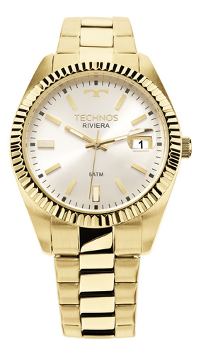 Relógio Feminino Technos Riviera Dourado  Cor do fundo Prateado