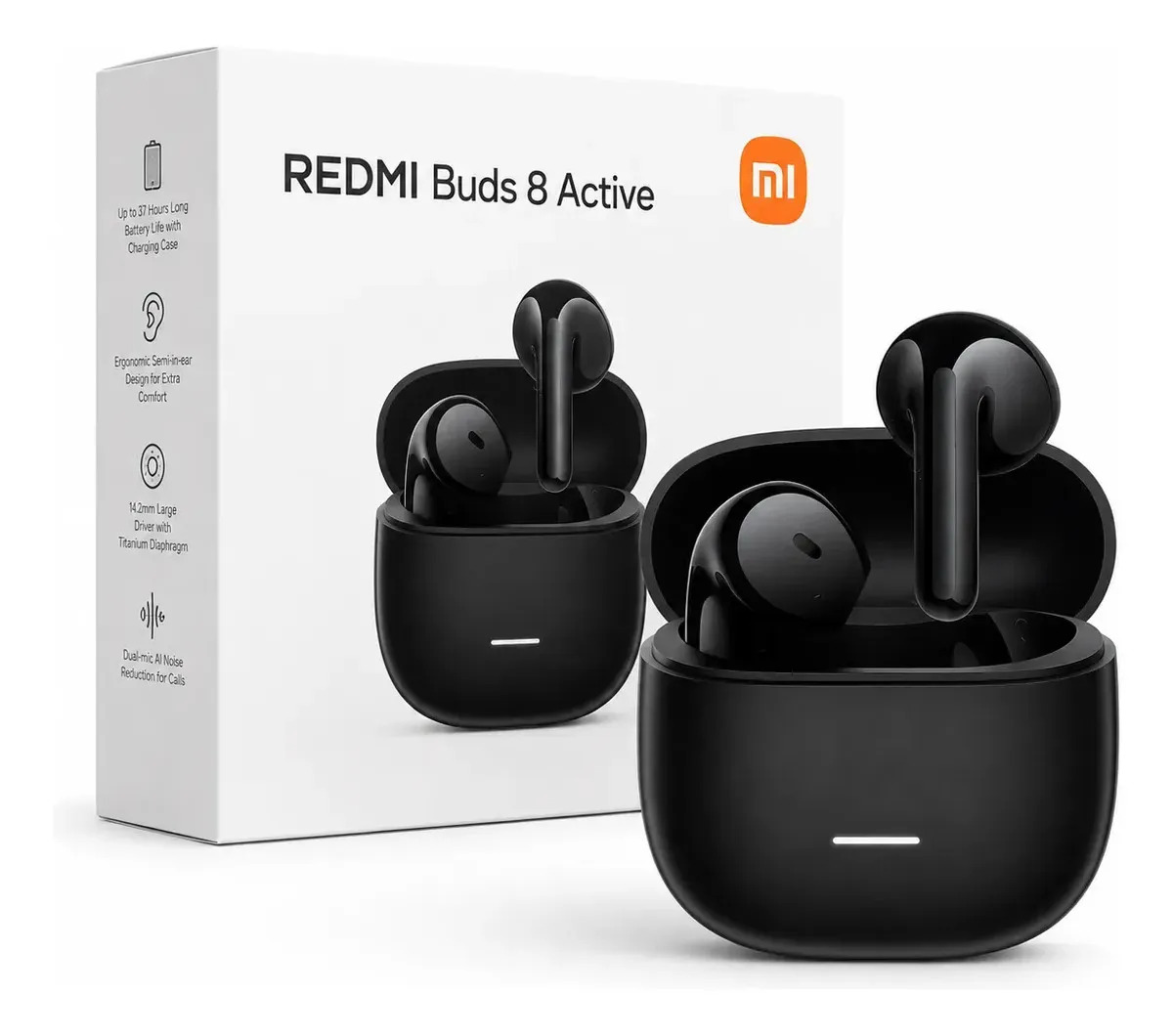 Fone Xiaomi Redmi Buds 8 Active Bluetooth 5.4 Original Preto