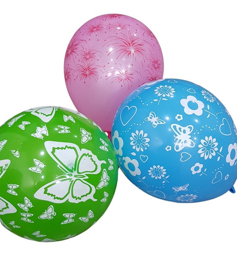 Globos Impresos 9 PuLG. Primavera (surtidos/144c) X 20 U. 