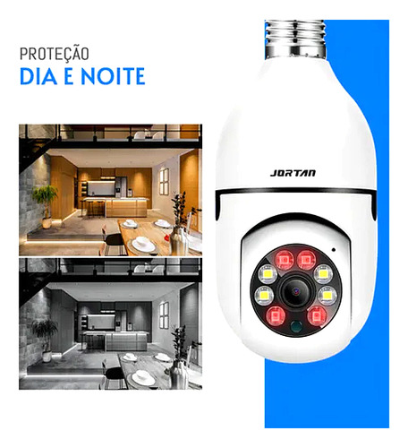 Câmera Lampada Espiã Wifi Giratória 360o Yoosee Jt-8177 Branco