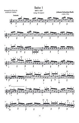 J.s.bach: 6 Unaccompanied Cello Suites, Arranged For Guitar.