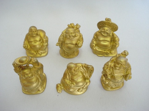 Conjunto Buda Dourado 6 Peças Set Figure