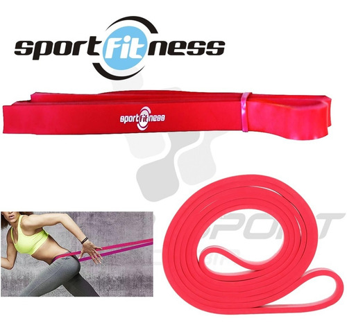 Imagen 5 de 9 de Banda De Poder Elástica Sportfitness Roja Tonificacion Gym
