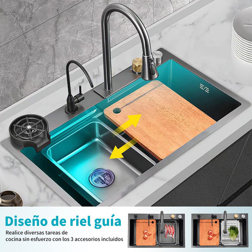 Tarja Fregadero De Cocina Acero Inoxidable Organizador 80*45 Color Plateado