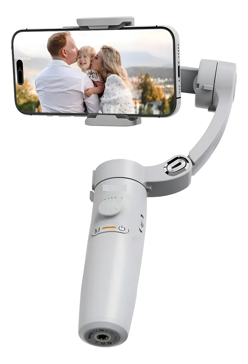 Gimbal Celular iPhone Vertical Horizontal Rastreamento Usb Cor Cinza
