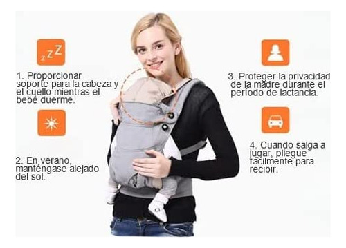 Ruiyue Cangurera Para Bebé, Porta Bebé Portátil Algodón