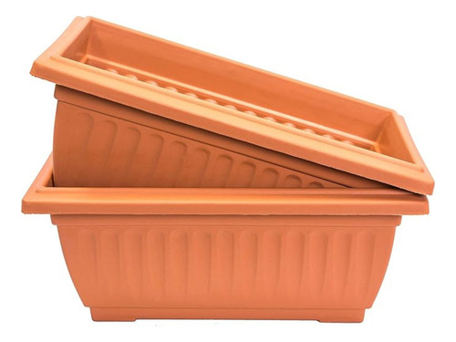 Macetero Rectangular 34x18x15cm Café Claro Rimax