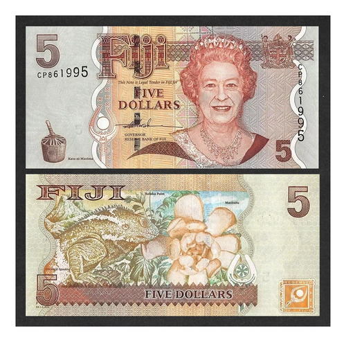 Grr-billete De Fiji 5 Dollars 2007 - Reina Elizabeth I I