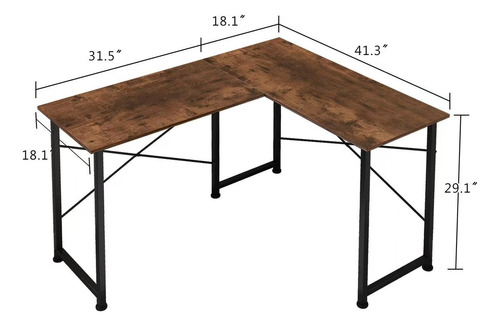 Escritorio Mesa Forma L Moderno 120*48+100*74cm