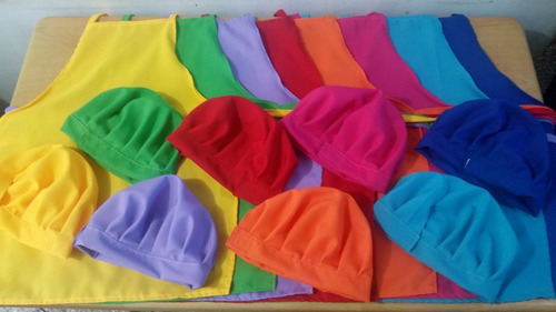 Conjunto Delantal Y Gorro De Niño Colores Lisos