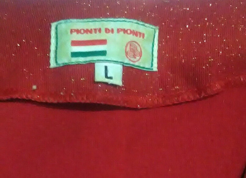Remera Roja Brillosa Talle L Manga Larga