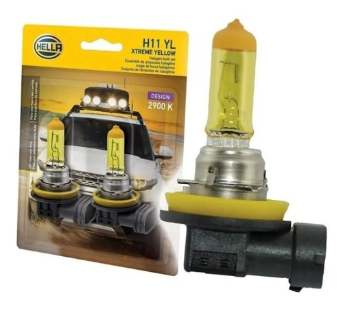 Foco H11 Xtreme Yellow Hella 55 Watts 2 Focos 