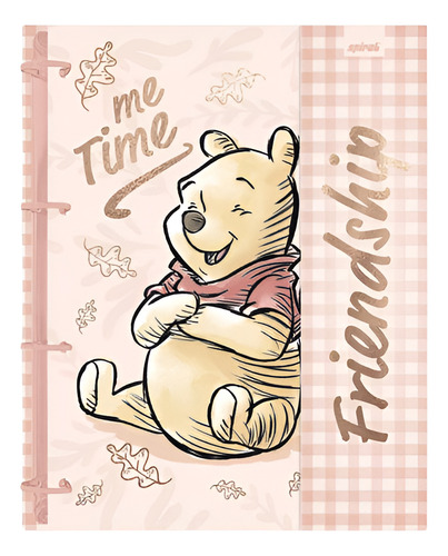 Caderno Argolado Fichário Ursinho Pooh 160 Folhas Divisórias
