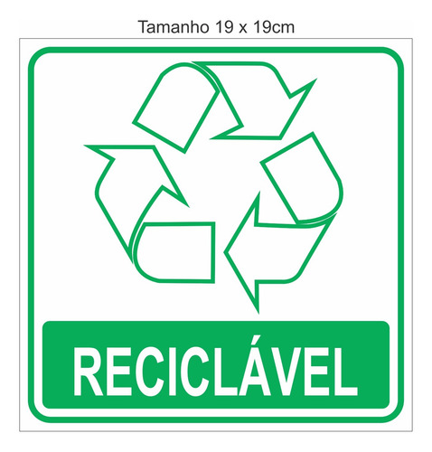 Placa Em Alumínio P/ Lixeira Lixo Comum Reciclável