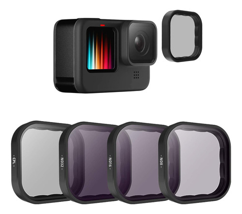 Kit De Filtros Nd E Cpl Gopro Hero 9, 10 E 11 Black Telesin Cor Cinza-escuro