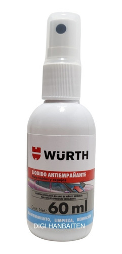 Antiempañante De Cristales Würth 60 Ml