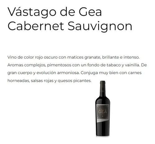 Vino Vastago De Gea Cabernet Sauvignon Staphyle 6x750ml