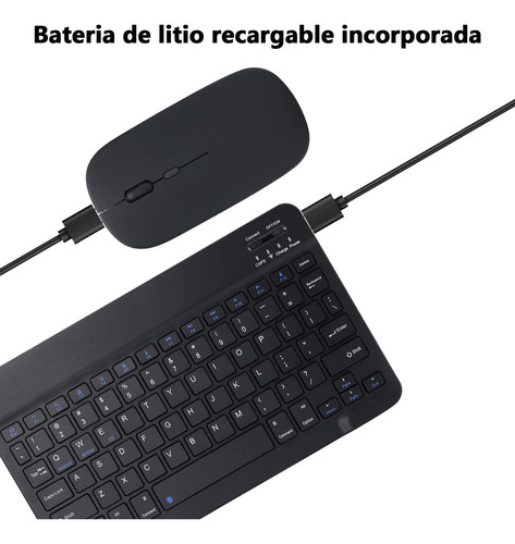 Kit Teclado +mouse Inalambrico Bluetooth Para Pc Android Ios