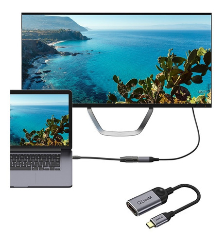 Imagen 4 de 5 de Mini Adaptador Full Hd Audio Y Video Usb Tipo C - Hdmi Qgeem