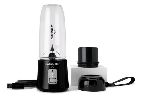 Licuadora portátil Nutribullet Go 384.455 mL con USB negra - Incluye 6 accesorios