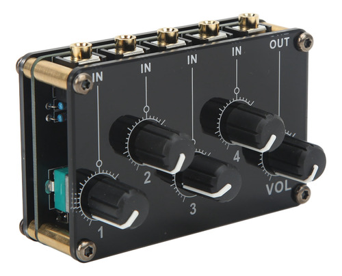 Consola De Mini Placa De Sonido Portátil Con 4 Entradas Y 1