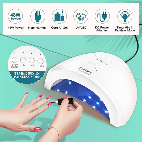 Kit De Uñas Polygel Con Lampara Led Multicolor
