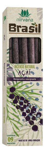 Incenso Natural Nirvana Novos Aromas Do Brasil - 2hr Queima Fragrância Açai