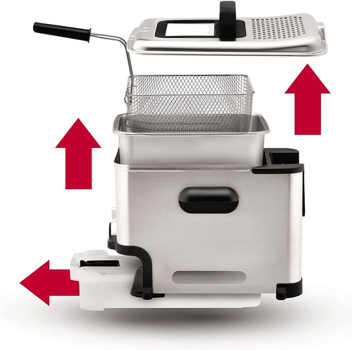 T-fal - Freidora Con Canasta, Acero Inoxidable, Facil De Lim