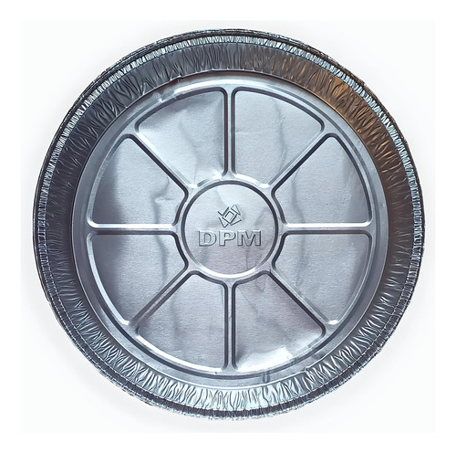 Plato De Aluminio Redondo De 24cm - 100 Unidades Color Plateado