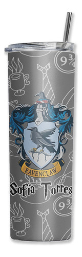 Termo Skinny Harry Portter Nombre Personalizado Ravenclaw Gris