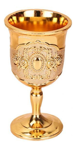 6 Copas De Vino, Taza Grabada En Relieve Elegante Oro Oro