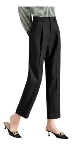 Pantalon Tiro Alto Vestir Elegante Pantalones De Cigarrillo