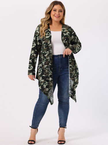 Cárdigan Talla Grande Chaqueta Ensamble Bohemio Con Rayas