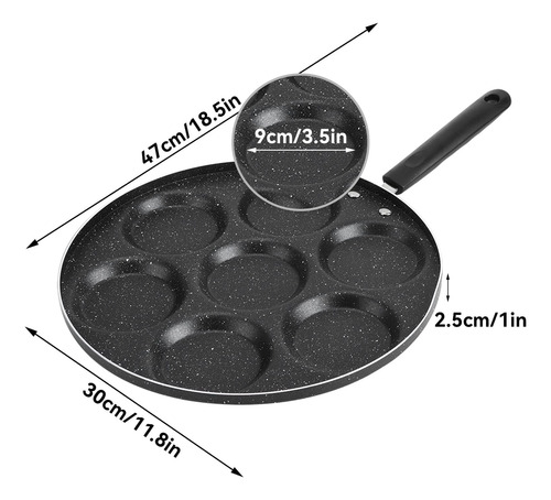 Sartén Antiadherente 7 Moldes Para Panqueques Y Tortillas