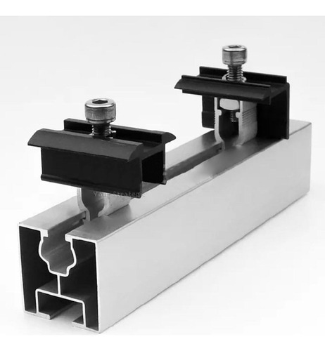 4 Clips Intermedios De Aluminio Para Montaje De Paneles