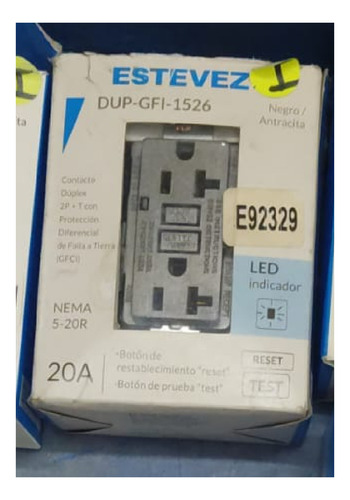 Contacto Doble Falla Tierra Placa Black Alpha E92329 Estevez