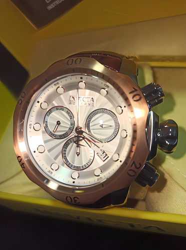 Cronógrafo Invicta Reserve Subaqua Venom 0359, cor da pulseira: marrom escuro