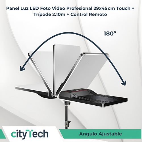 Panel Luz Led Foto Video Profesional 29x45cm Touch + Trípode Negro Blanco Neutro Frio Cálido