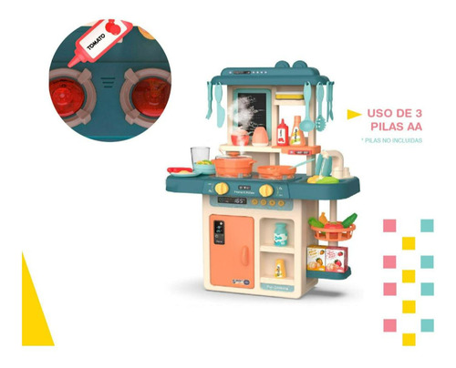 Mi Primera Cocinita Con Luz, Sonido Y Accesorios Sweet Home Color Naranja