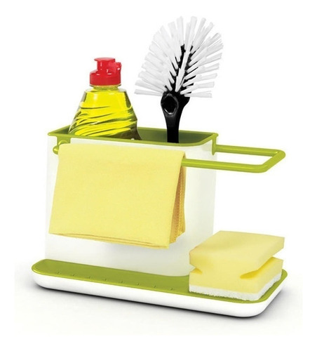 Organizador Bacha Cocina Esponja Cepillo Detergente Trapo Color Verde