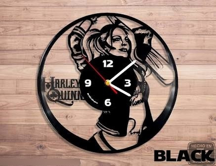 Reloj Corte Laser 1484 Harley Quinn Silueta Moderna Y Nombre