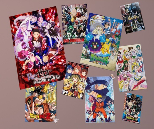 200 Posters A3 (30x42 Cm.) Surtidos Anime, Papel Obra 80 Gr.
