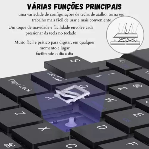 Teclado Inteligente Sem Fio Bluetooth Portatil Pc Celular