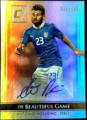 Tarjeta Autografiada Antonio Nocerino Donruss Beautiful Game